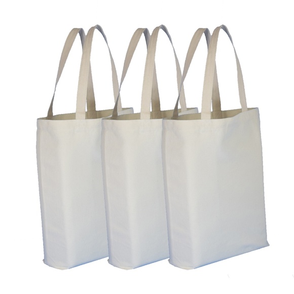 Cotton Concepts Other - Natural canvas tote bag, set of 3, NEW